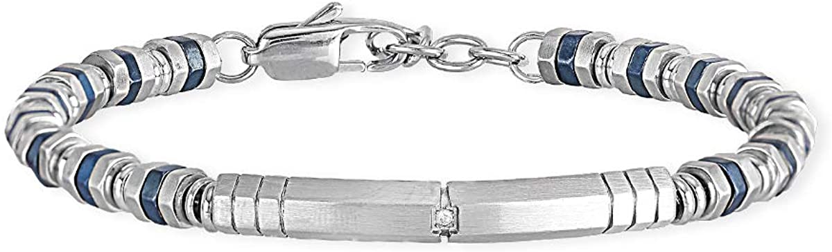 Bracciale Uomo 2Jewels Acciaio con Dettagli Blu – Modello 232099 Sottocosto