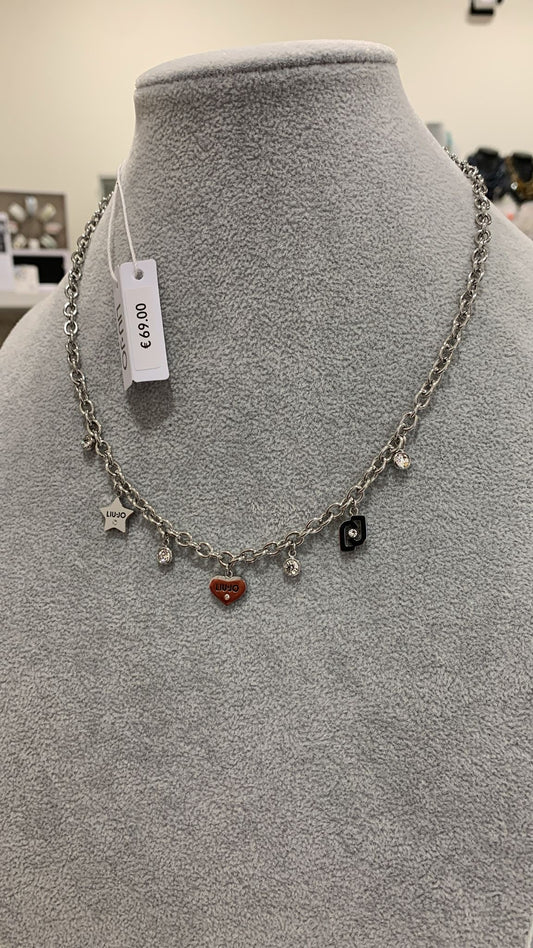 Liujo Collana In Acciaio Per Donna Con Ciondoli LJ1648