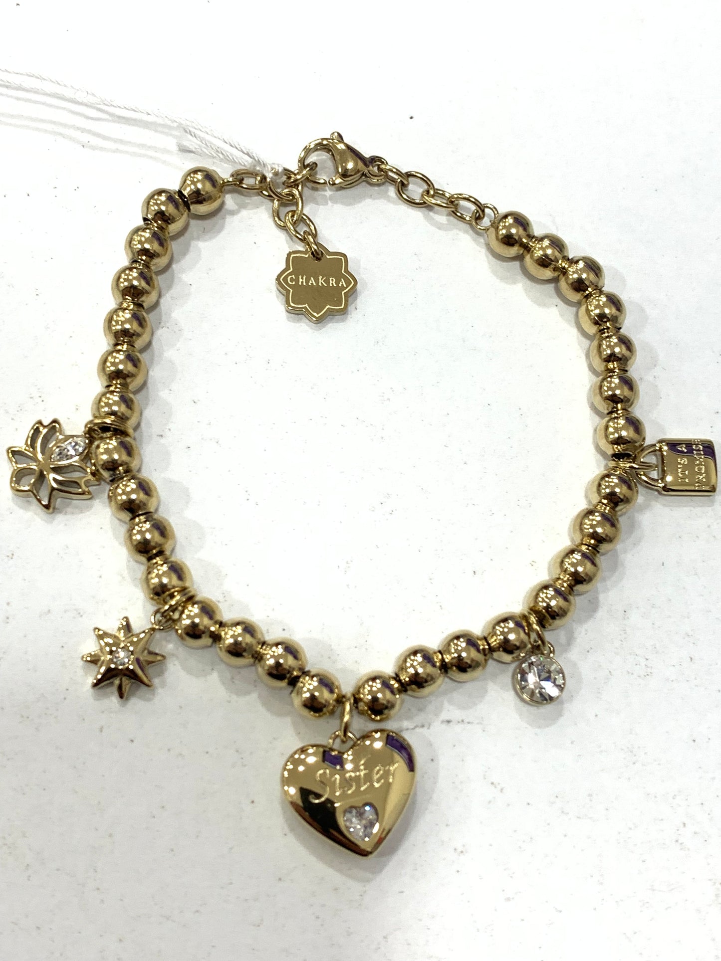 Bracciale braccialetto in acciaio gold a sfere Sister sorella BROSWAY Cuore