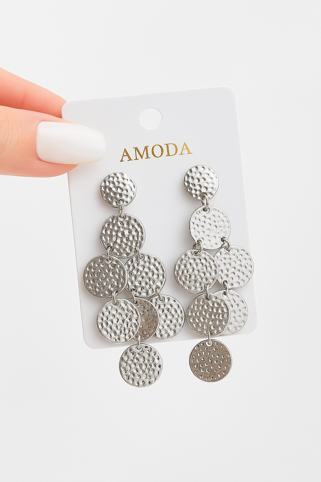 Orecchini Donna Pendenti Cerchi Martellati Oro/Argento – AMODA Chic Shelly