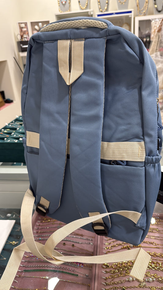 Nuovo Enrico Coveri World Zaino Azzurro con Pochette Multitasche Unisex Scuola