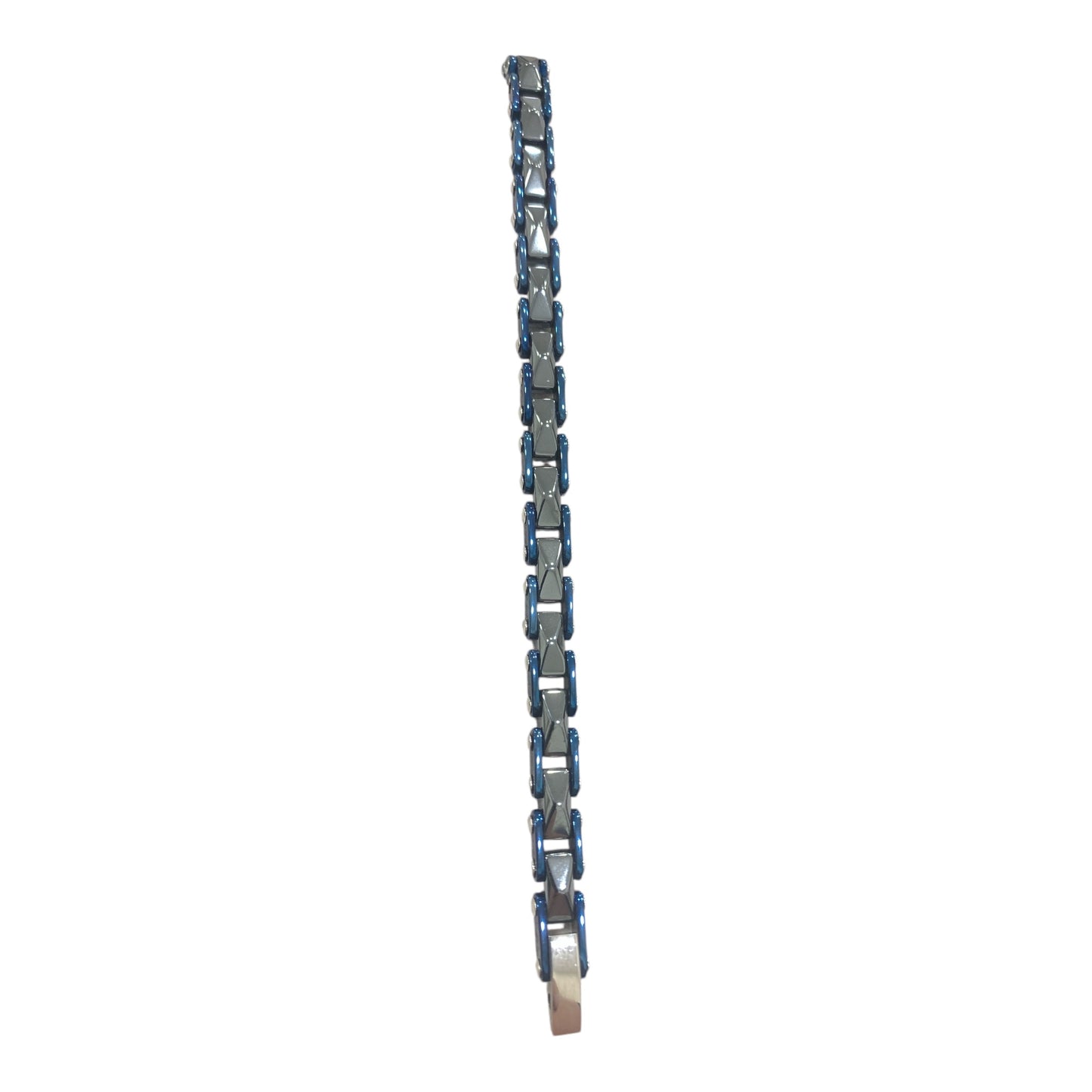 Bracciale Uomo in Acciaio Inossidabile con Dettagli Blu – Elegante, Resistente, Chiusura a Scatto