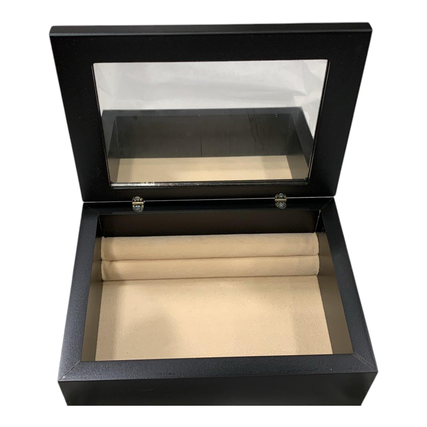 Portagioie Elegante in Legno Nero con Specchio e Placca Klimt Idea Regalo