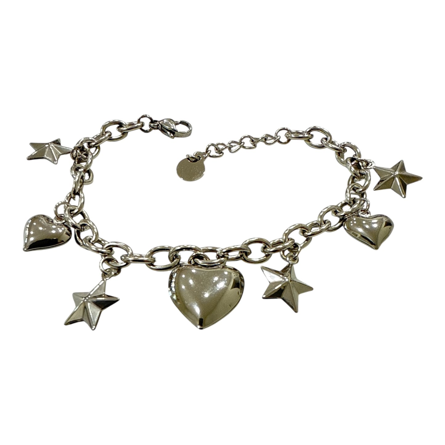 Bracciale Donna in Acciaio con Charms Cuori e Stelle – Stile Rock & Chic