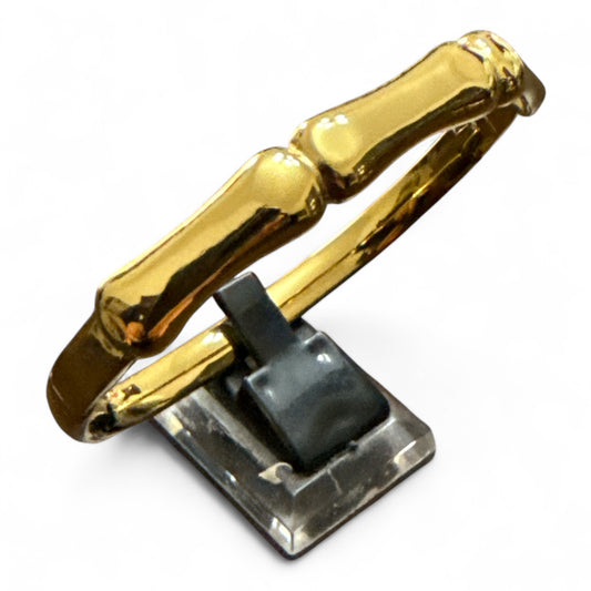 Bracciale rigido dorato effetto bamboo donna