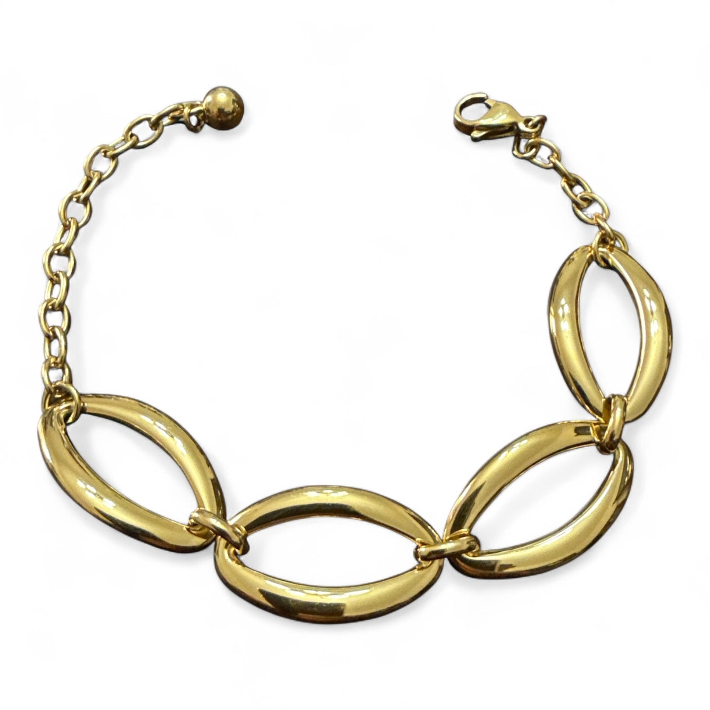 Bracciale a maglie ovali intrecciate in acciaio per donna
