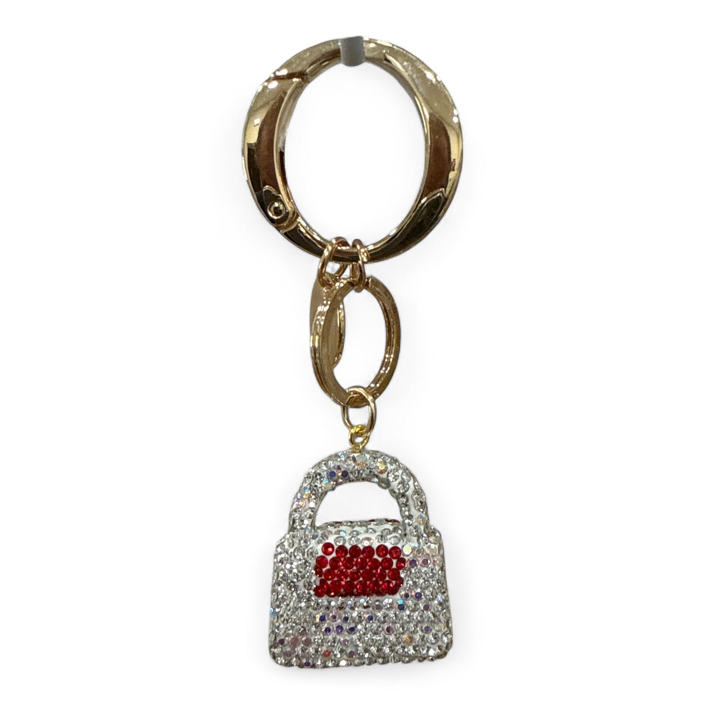 Portachiavi con Ciondolo in Strass e Finiture Dorate