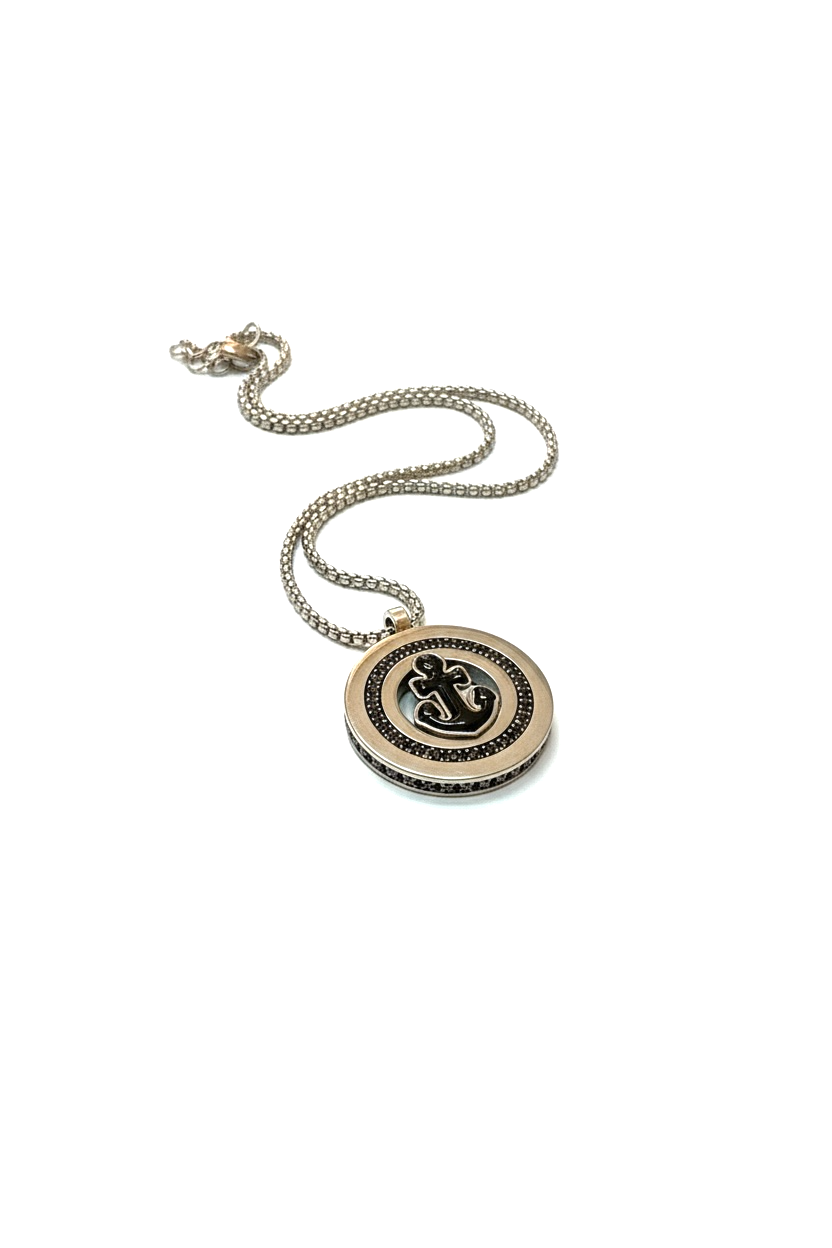 Collana Uomo Acciaio Inossidabile Ciondolo Ancora Nautica Stile Moderno
