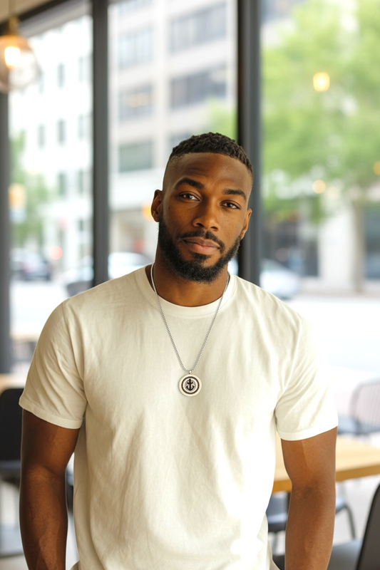 Collana Uomo Acciaio Inossidabile Ciondolo Ancora Nautica Stile Moderno