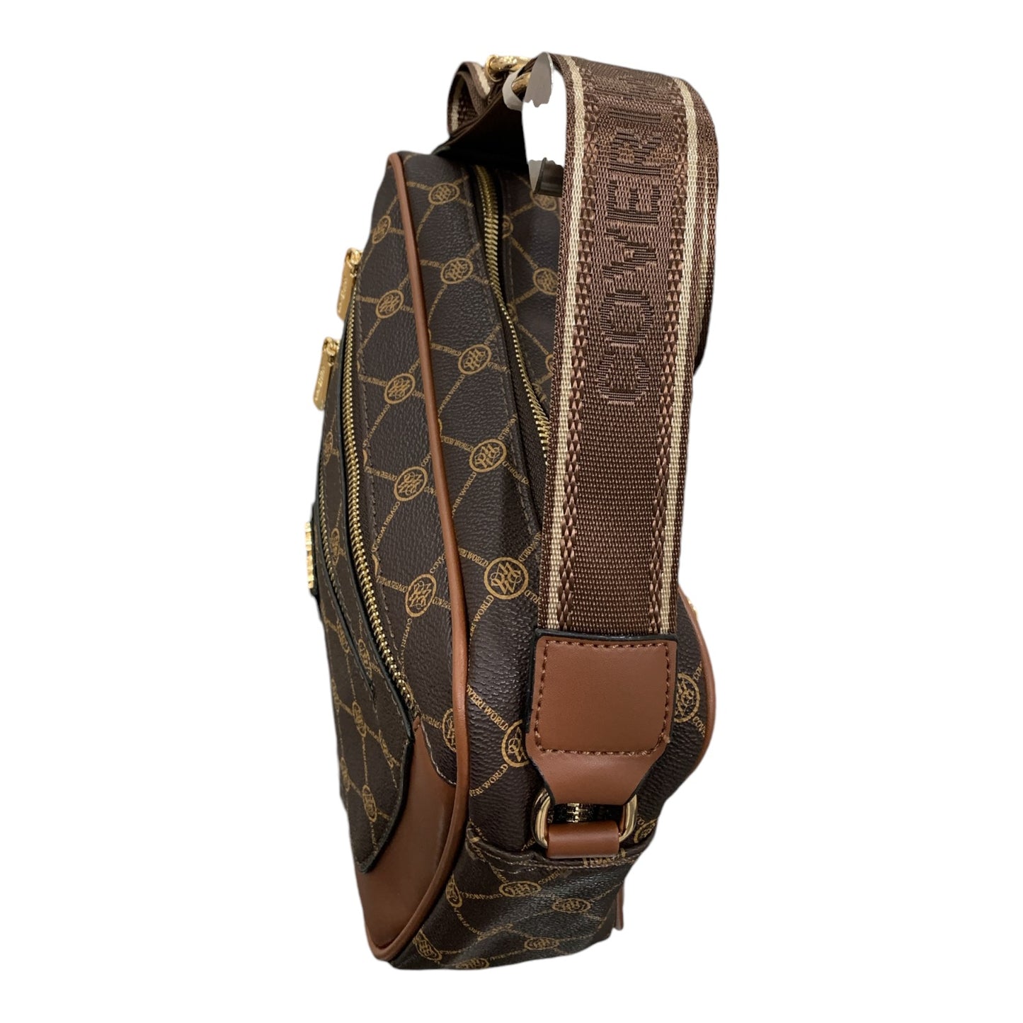 Enrico Coveri World Borsa Per Donna Con Tracolla Regolabile Coffee Zip 80011
