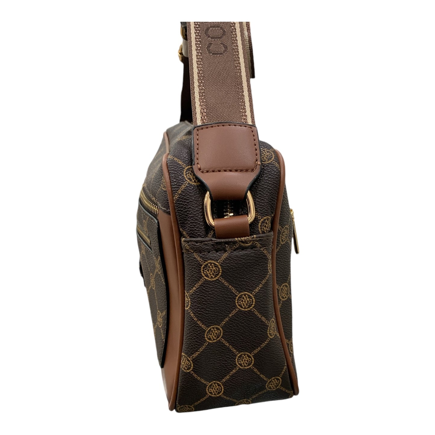 Enrico Coveri World Borsa Per Donna Con Tracolla Regolabile Coffee Zip 80011