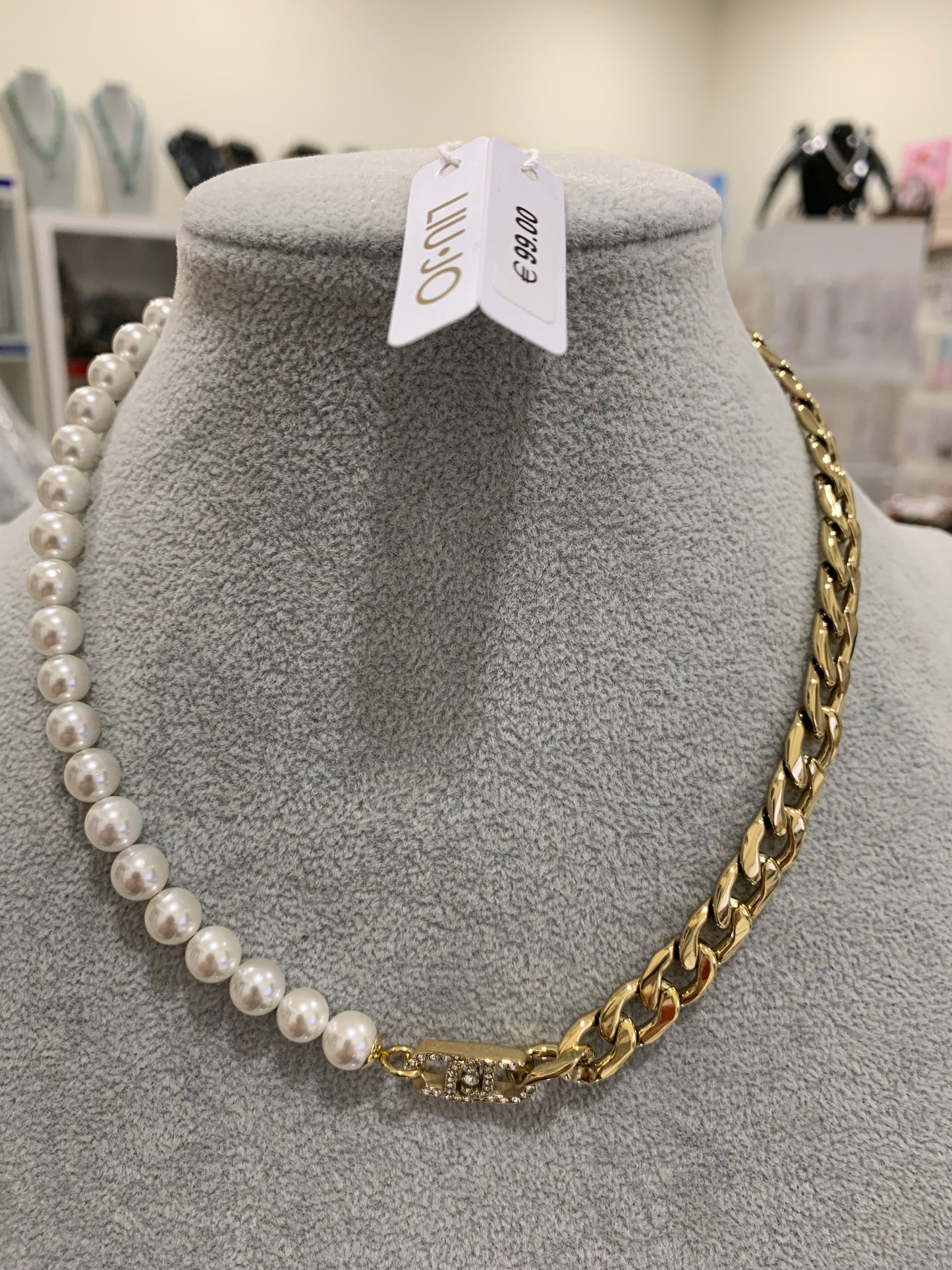 LIUJO COLLANA CON PERLE E CATENA GROUMETTE PER DONNA LJ1990