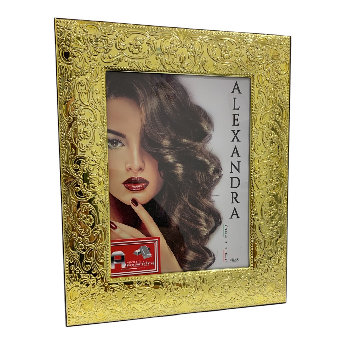 Cornice Portafoto Argento Dorato 33x27 cm - Elegante con Intarsi