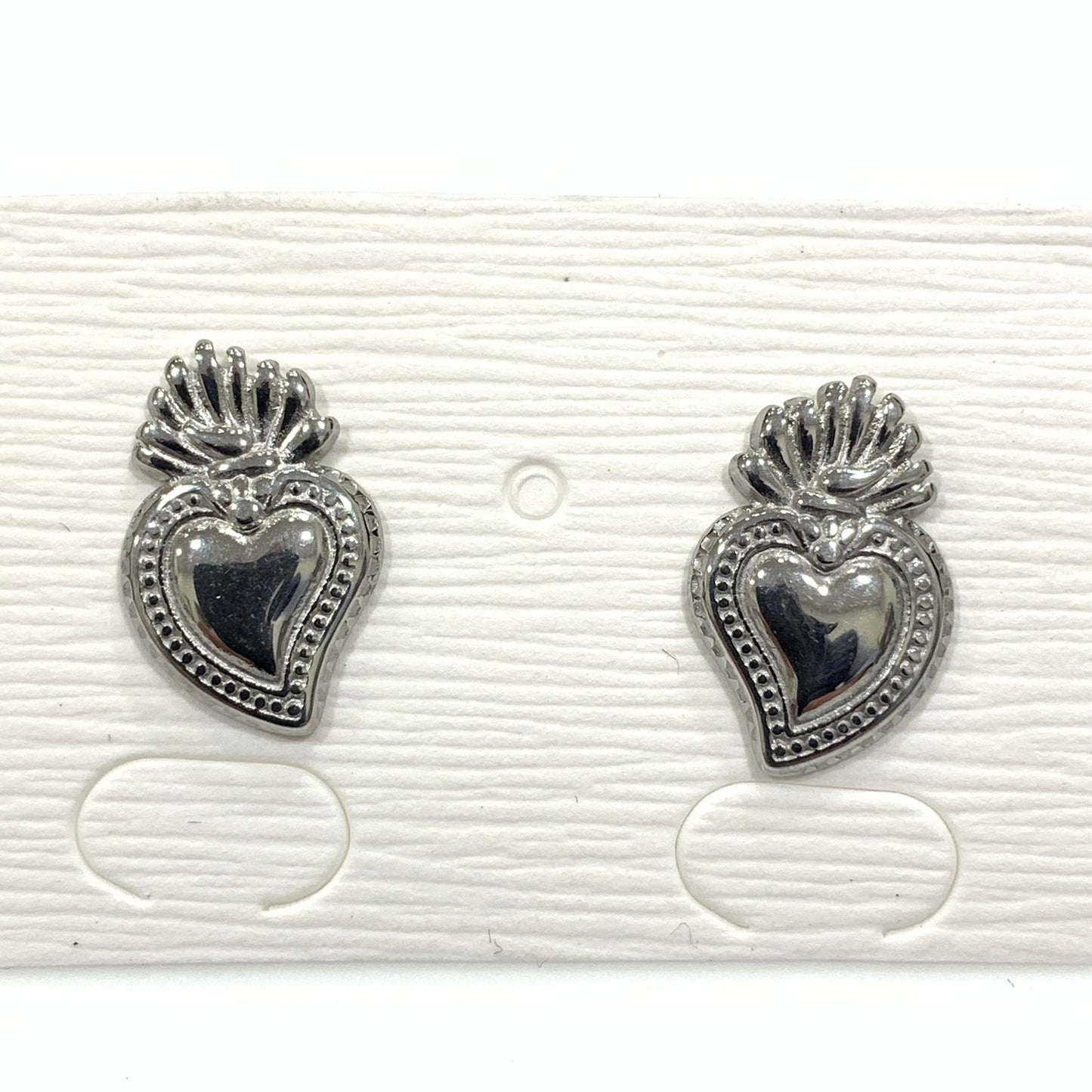 Orecchini in acciaio inox a lobo Sacro Cuore per donna casual formale MF
