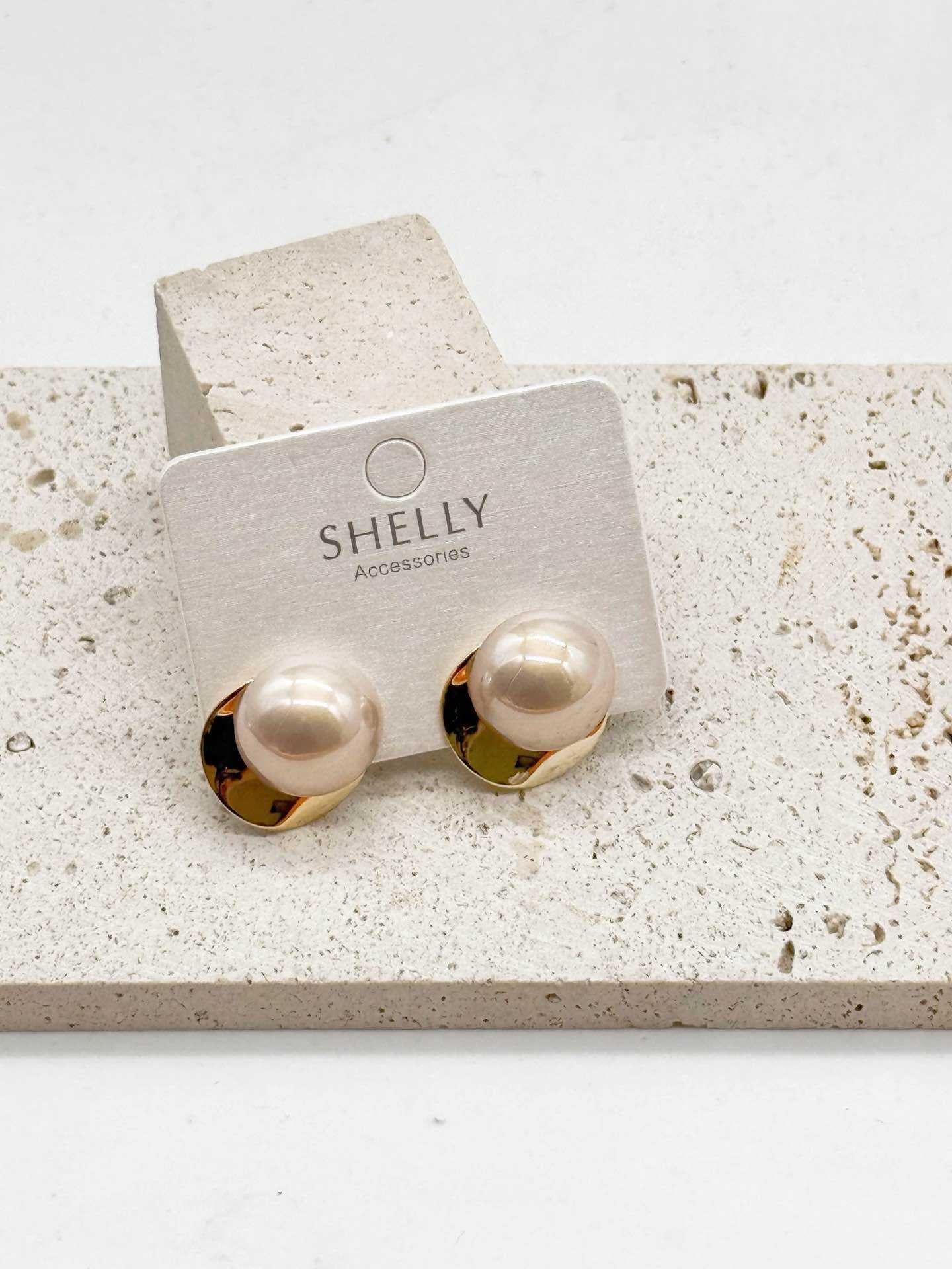 Orecchini donna perla oro minimal Shelly eleganti chic moda accessori