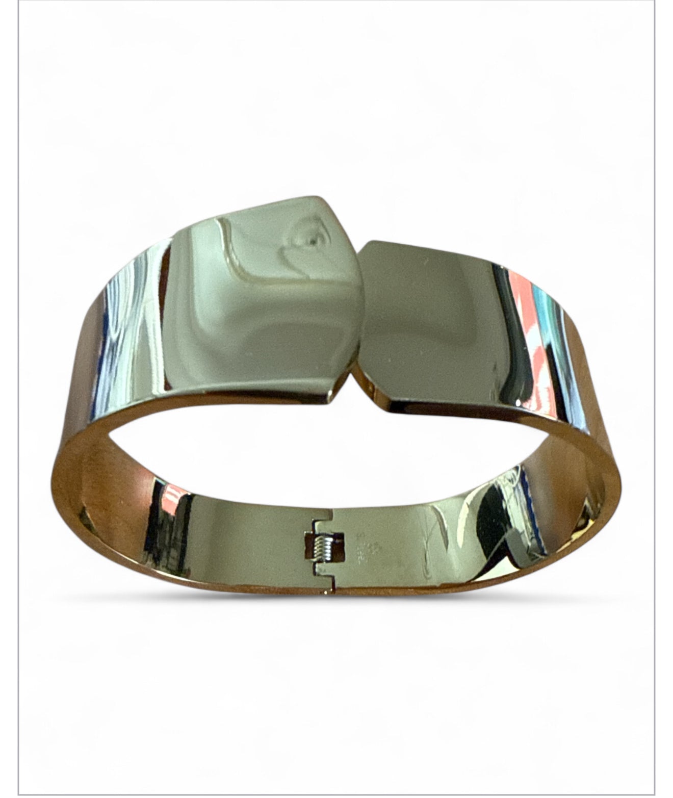 Bracciale rigido donna acciaio inox argento/oro design minimal lucido