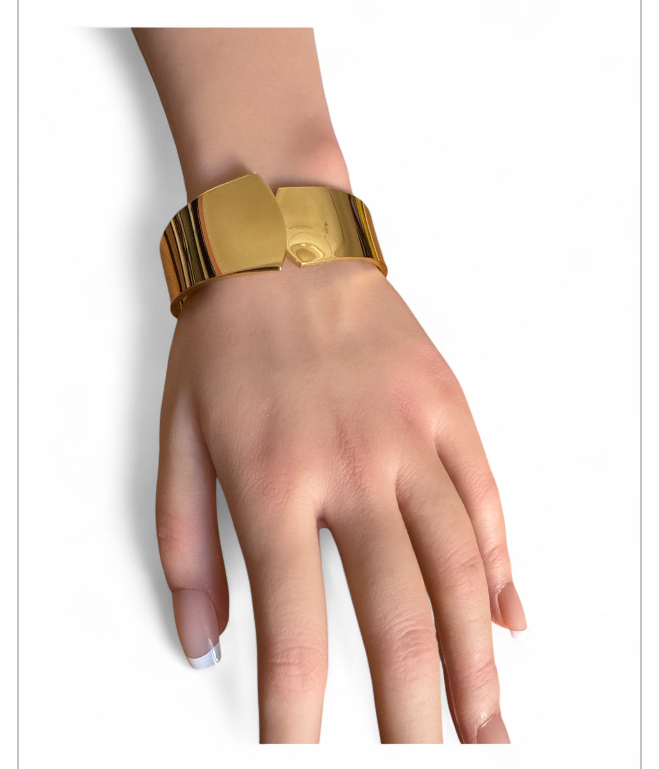 Bracciale rigido donna acciaio inox argento/oro design minimal lucido