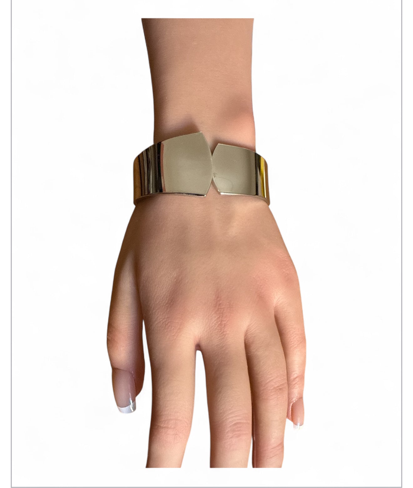 Bracciale rigido donna acciaio inox argento/oro design minimal lucido