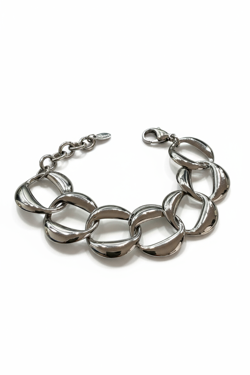 Bracciale Catena Donna Maglie XL – Oro o Argento, Regolabile