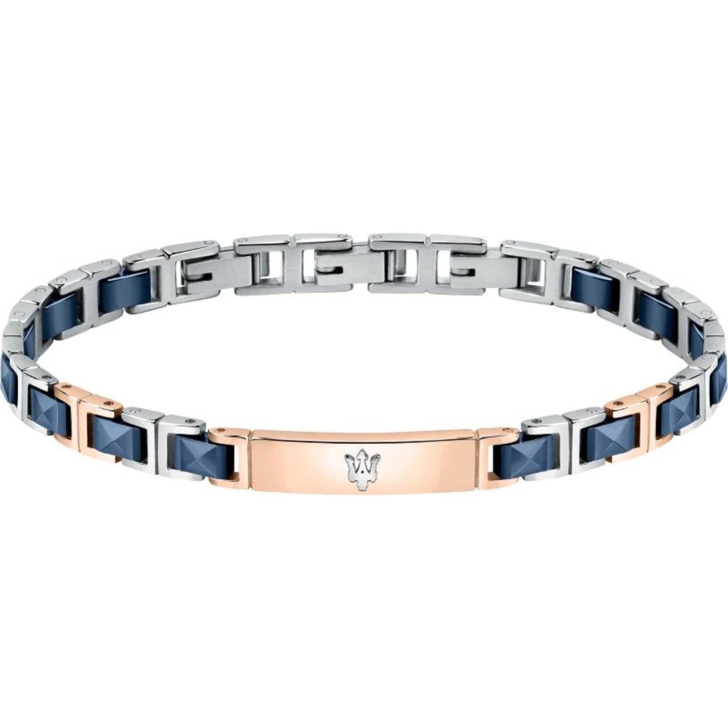 BRACCIALE BRACCIALETTO ACCIAIO CERAMICA LOGO MASERATI UOMO