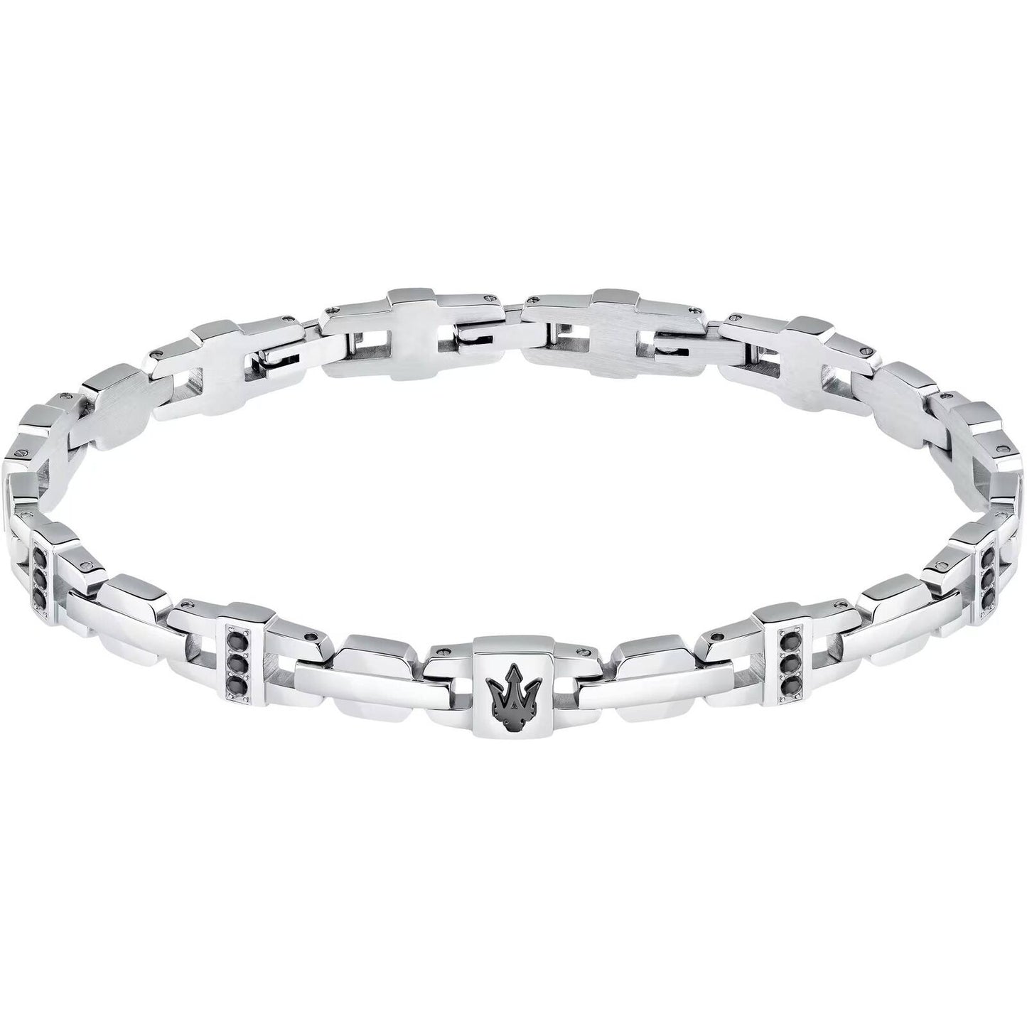 Bracciale braccialetto acciaio logo MASERATI uomo moda casual