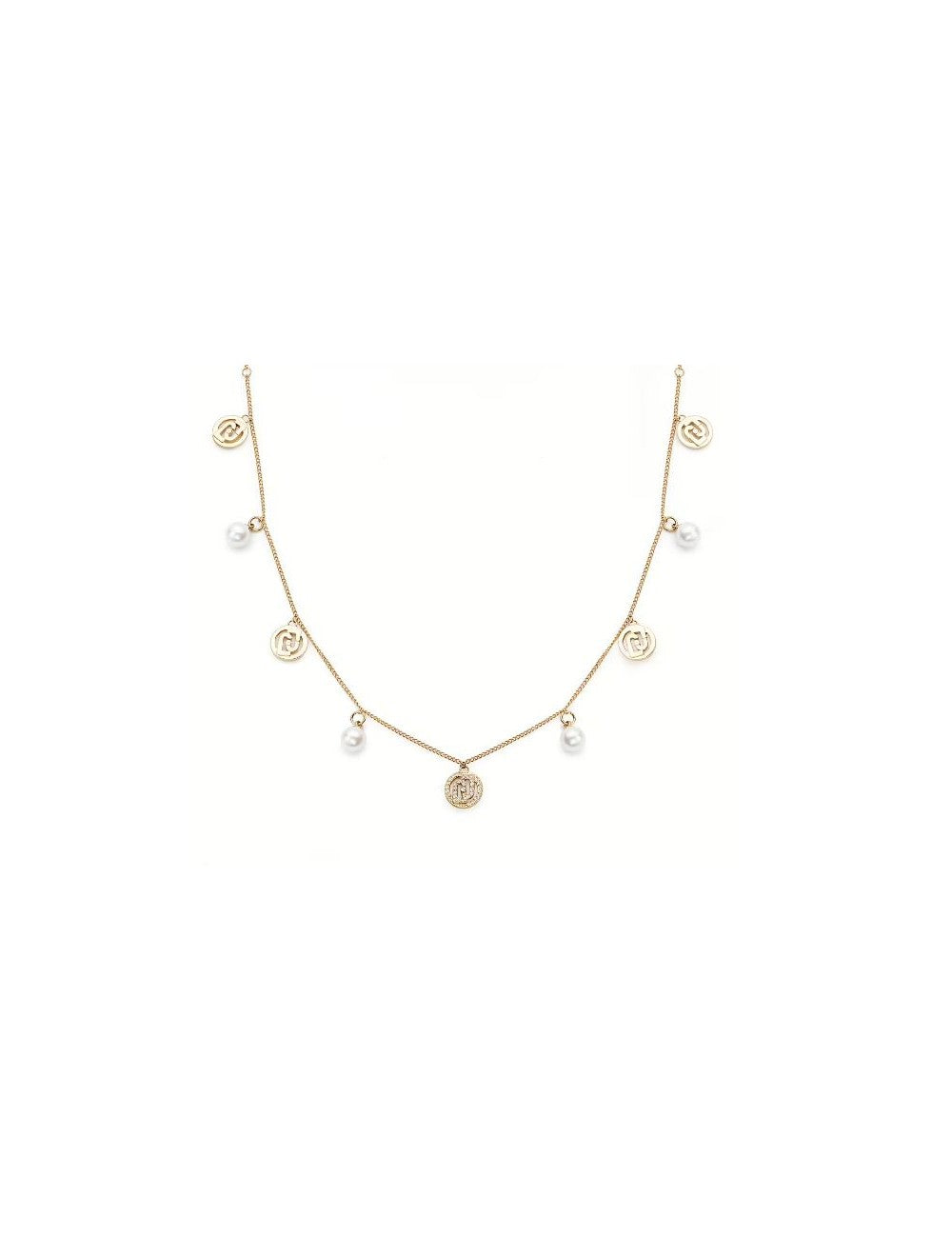 LiuJo Collana In Acciaio Colore Oro Con Perle Per Donna Lj2096