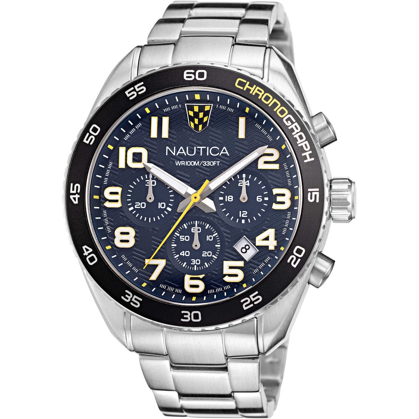Nautica Orologio Cronografo In Acciaio Per Uomo Sportivo Blu Quarzo Sconto 30%