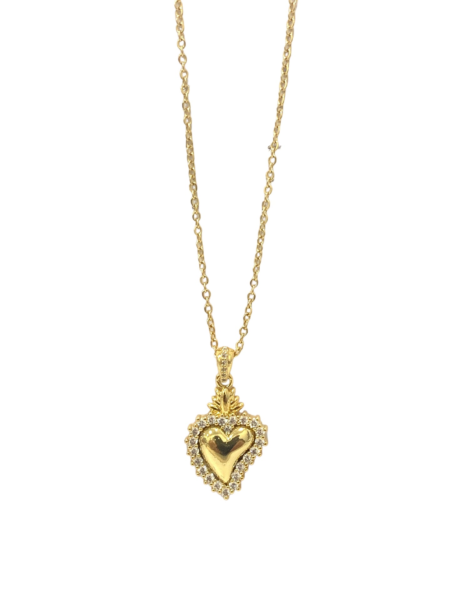 Collana donna con Cuore Sacro donna acciaio Galvanica oro Steel MF