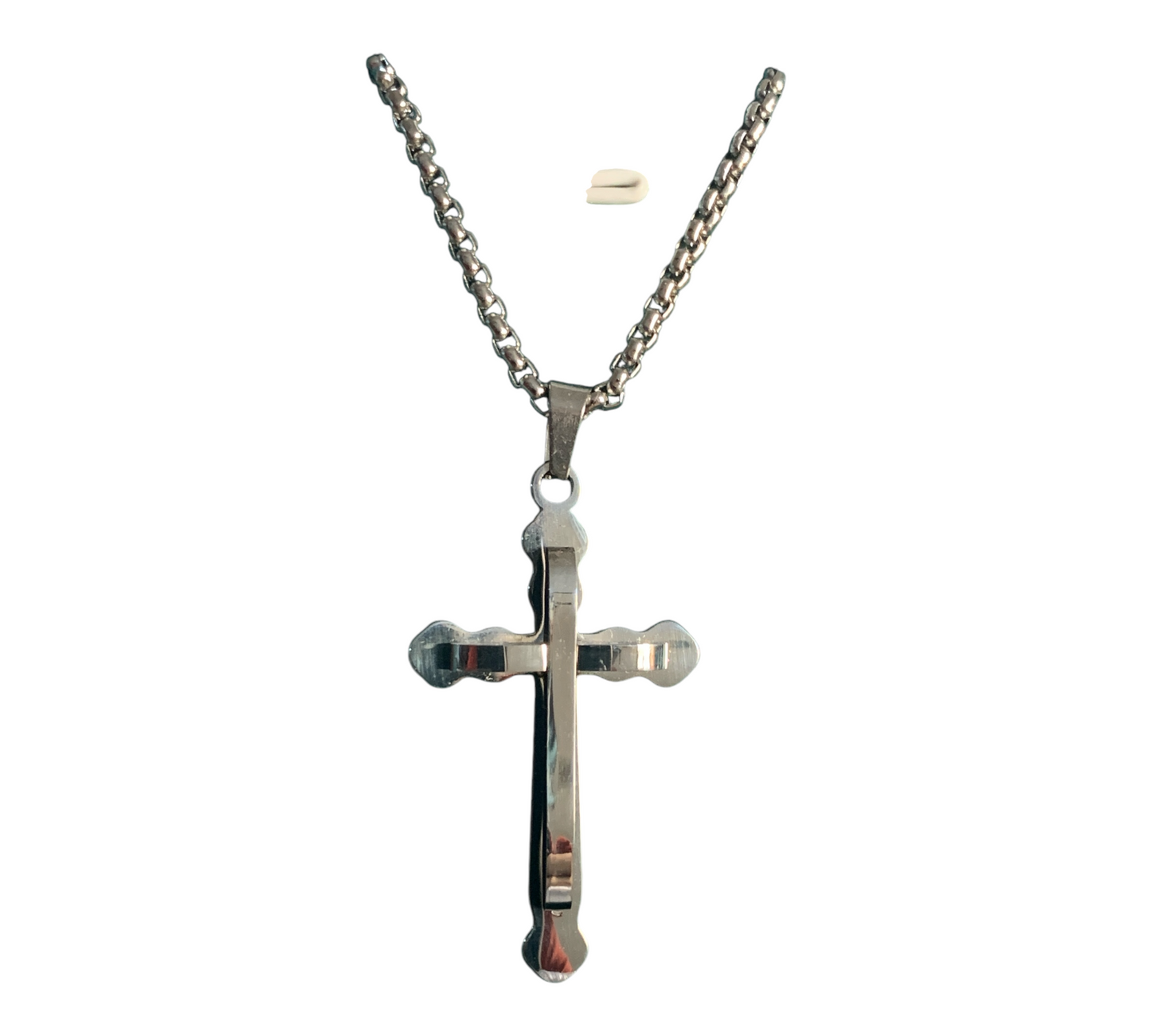 Collana In Acciaio Da Uomo Con Ciondolo Croce 50 cm Mf