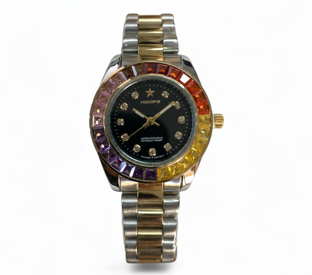 Orologio Donna Hoops 2644L-SG02 - Acciaio con Cristalli Multicolore