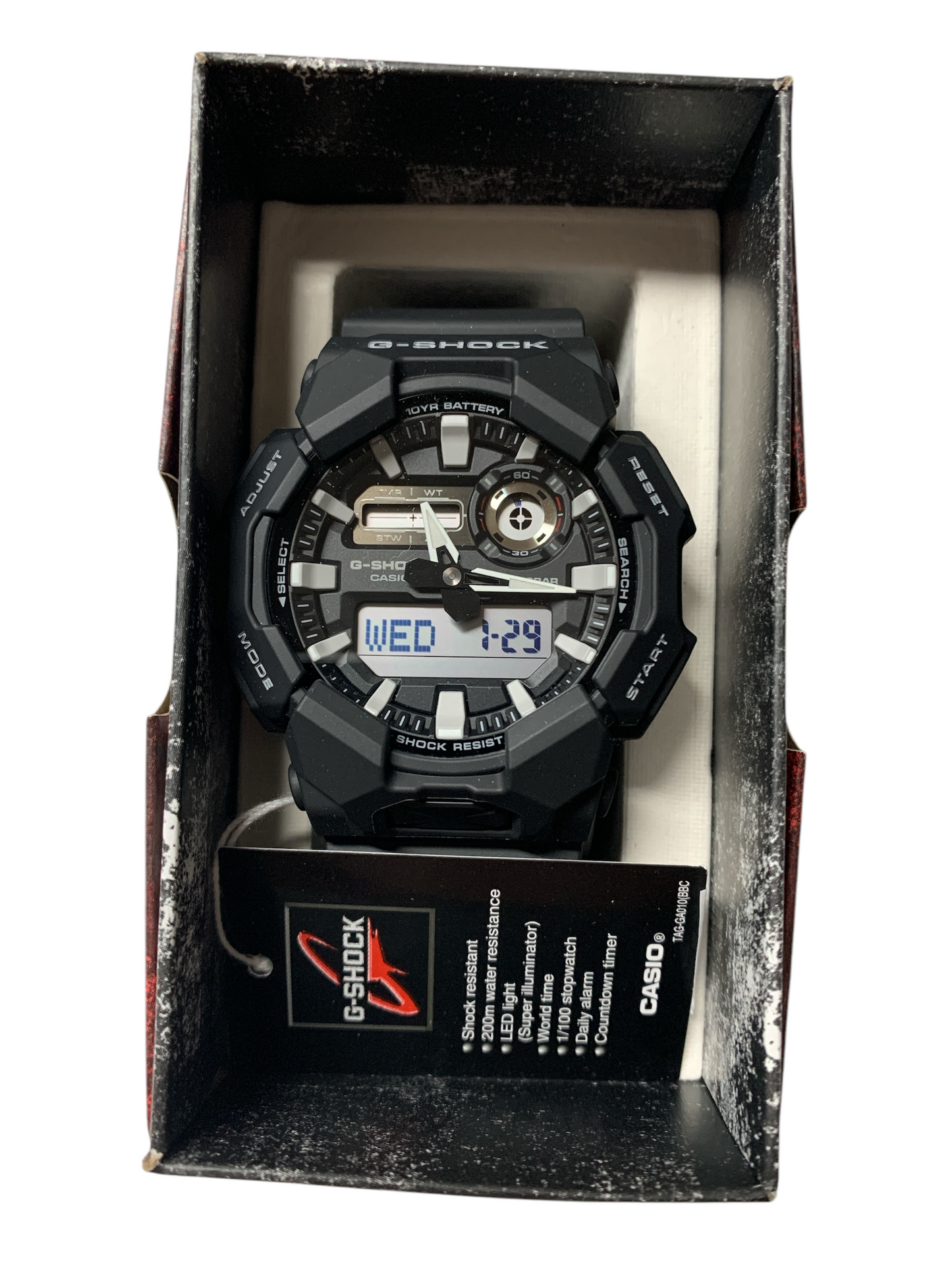Casio G-Shock GA-010-1AER Orologio Analogico Digitale Sub 200 metri Nero