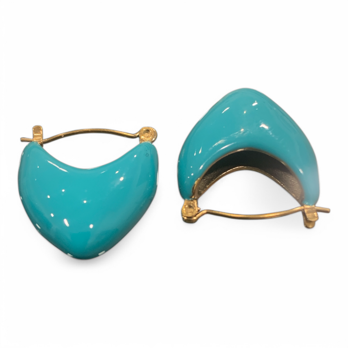 Orecchini Pendenti Per Donna A forma di V Smalto Turchese Turquoise Wave