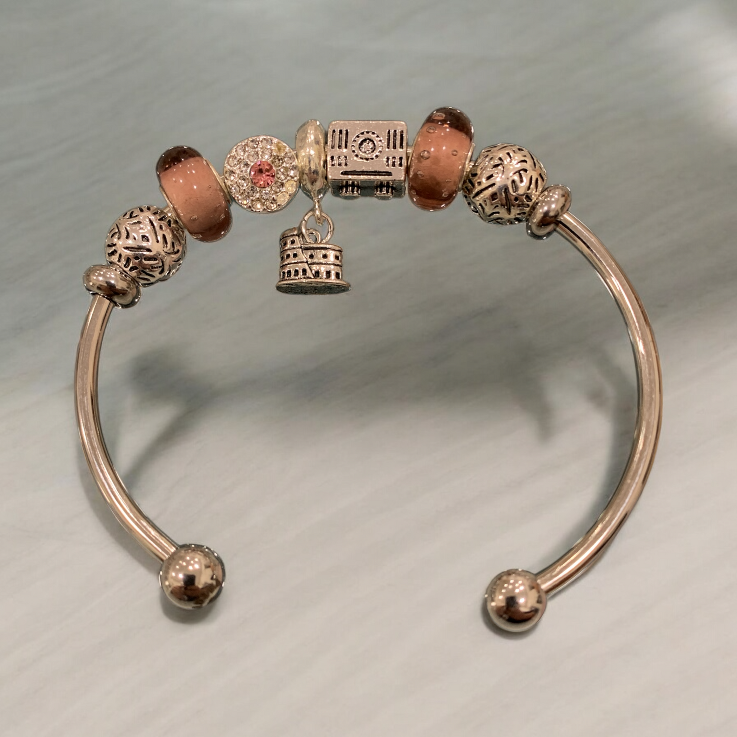 Bracciale Rigido In Metallo Con Charms Applicati E Pendente DIDOFA' Per Donna