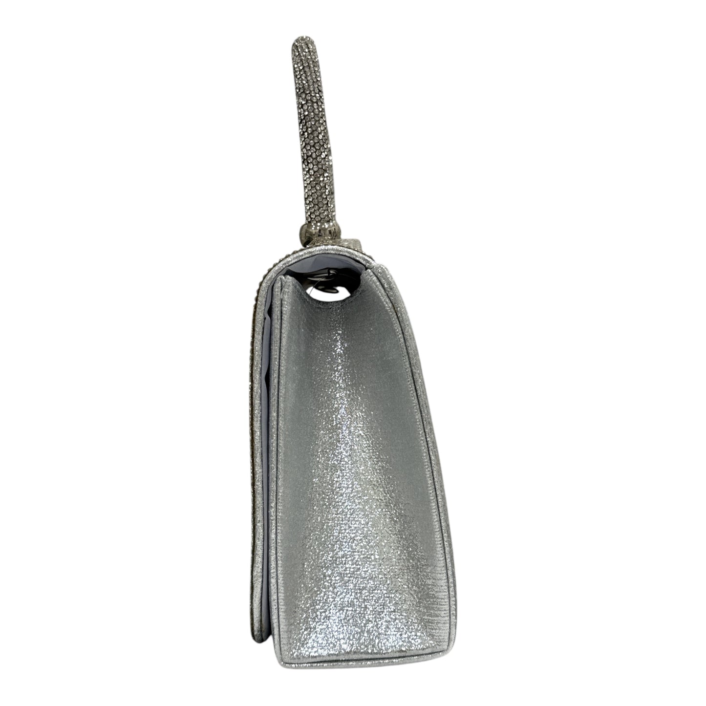 Borsetta elegante donna argento con strass clutch cerimonia festa 20x14x6