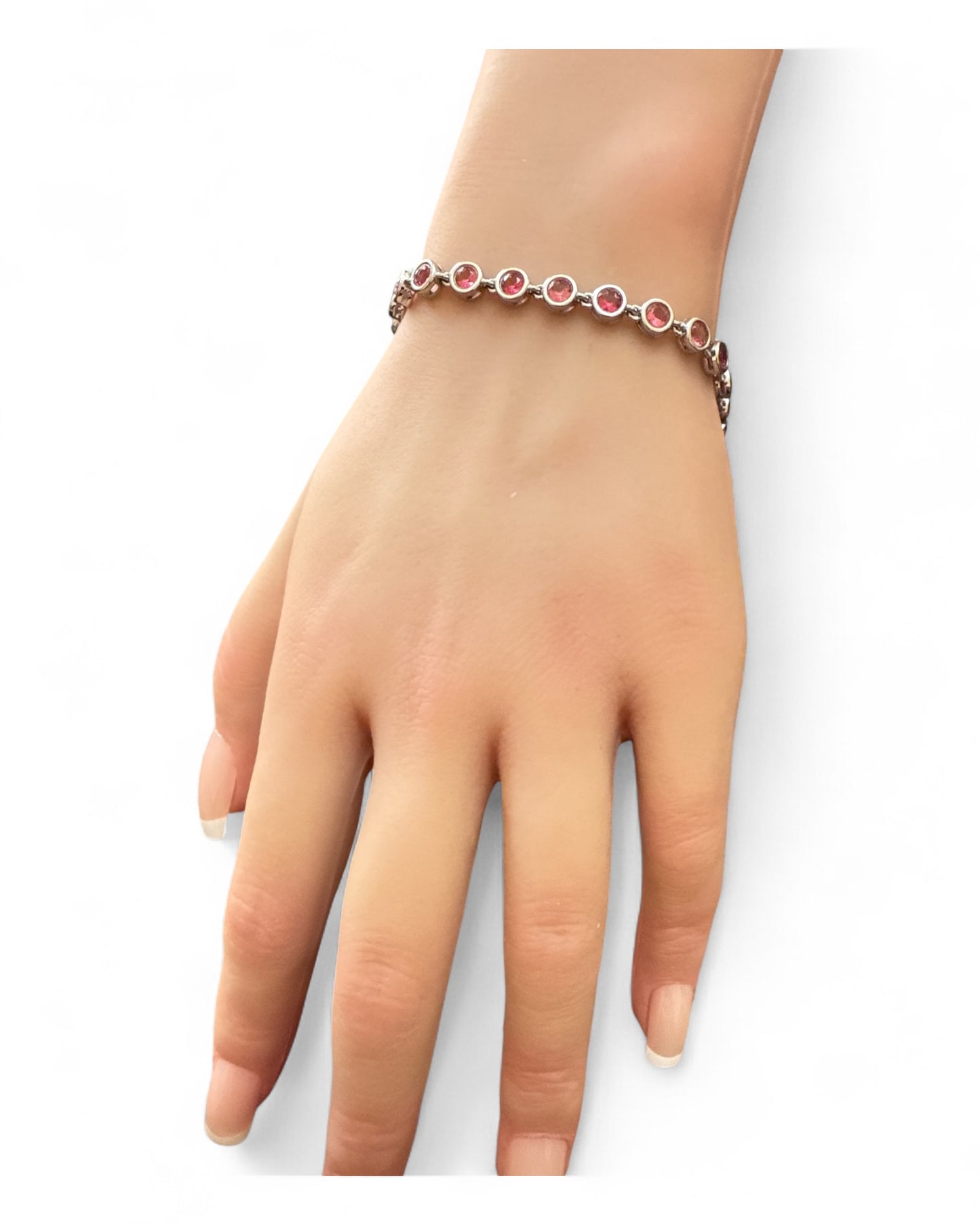 Bracciale Tennis donna elegante cristalli colorati placcato oro/argento moda lusso
