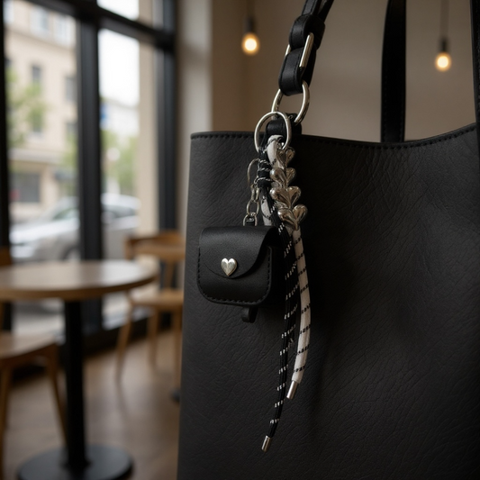 NUOVO Portachiavi Donna con Ciondoli Charms Moschettone Accessorio Borse Zaini