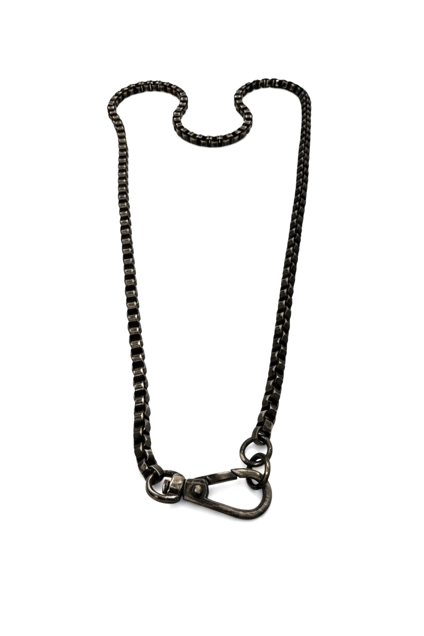 Collana Uomo Acciaio 316L Ipoallergenica con Moschettone — Effetto Vissuto Urban