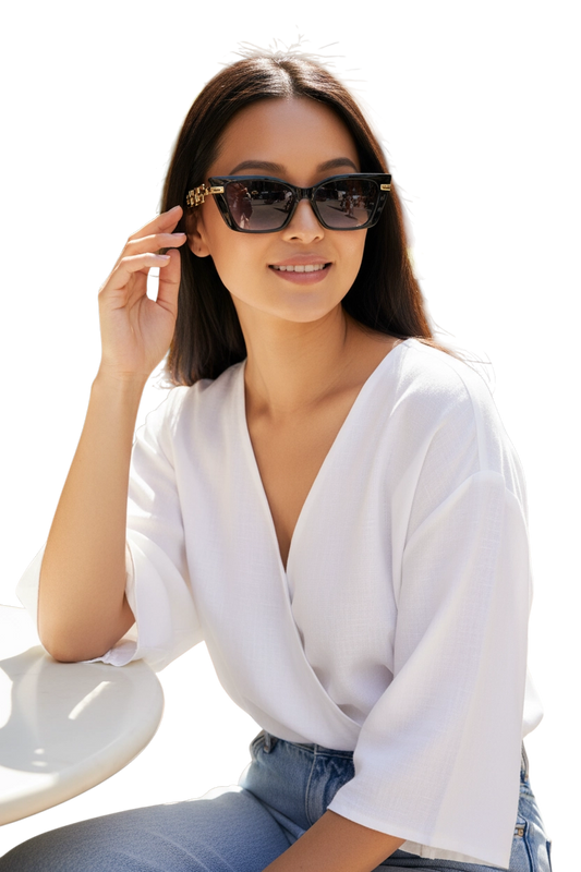 Occhiali da Sole Donna Maxair Neri UV400 Stile Cat Eye Eleganti