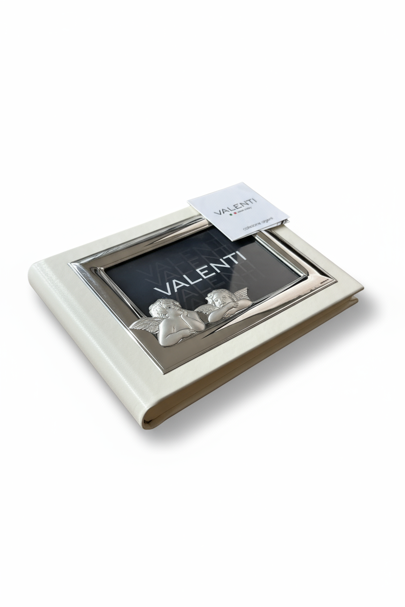 NUOVO Valenti Album Foto Cornice Angeli Argento Eleganza per Ricordi Preziosi
