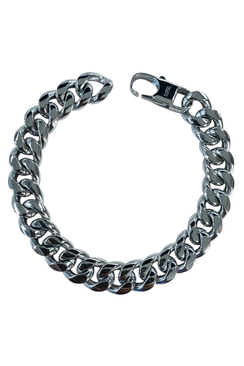 Bracciale uomo catena grumetta in acciaio 316L – acciaio o oro, anallergico