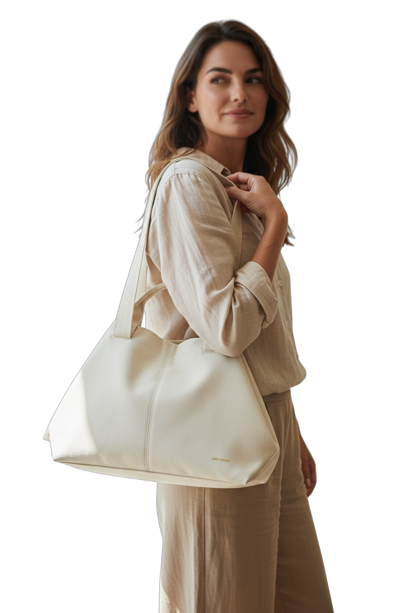 NUOVO Regina Schrecker Borsa Donna Ecopelle Beige con Tracolla Elegante