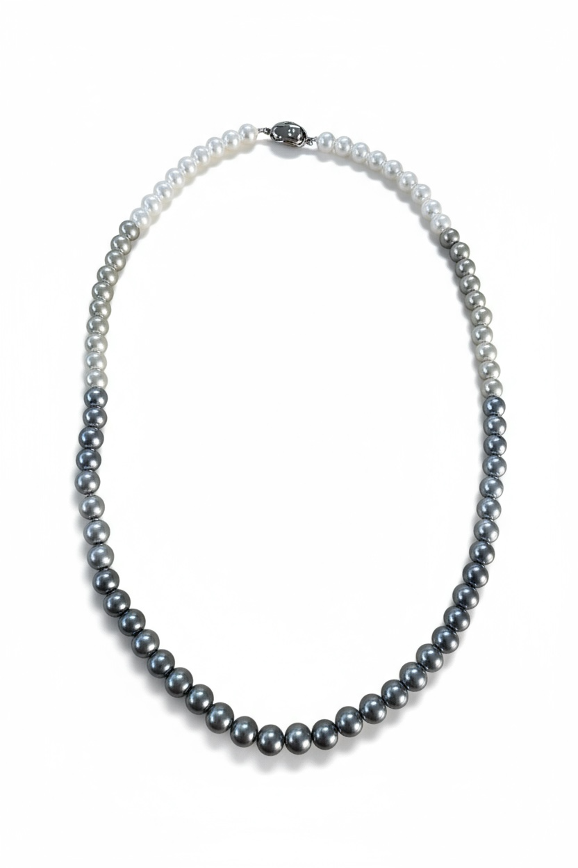 Collana Donna Con Perle in Vetro e Chiusura in Acciaio - Eleganza Contemporanea