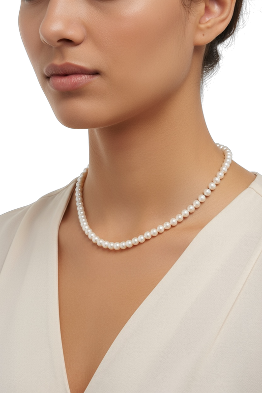 Shelly Collana Donna Perle Vetro Elegante Chiusura Magnetica Zirconi