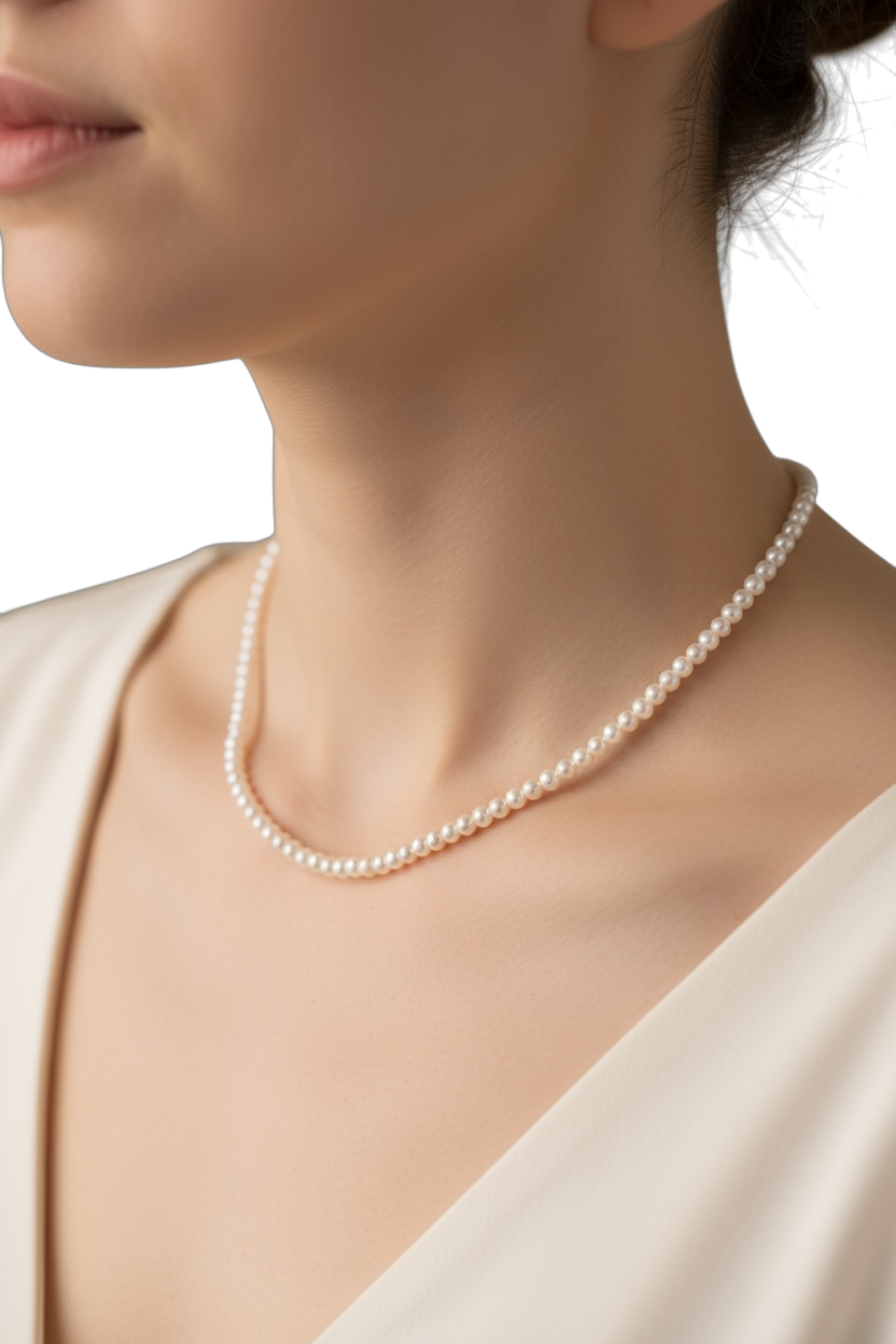Collana Perle Rosa Sfumate - Eleganza Moderna in Vetro e Acciaio Inox