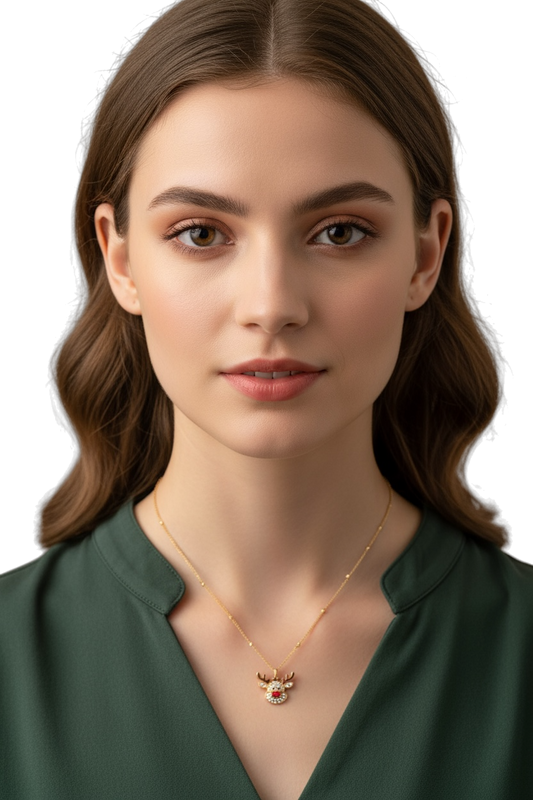 NUOVO Shelly Collana Donna Natalizia Acciaio Inox Zirconi Scintillanti Elegante