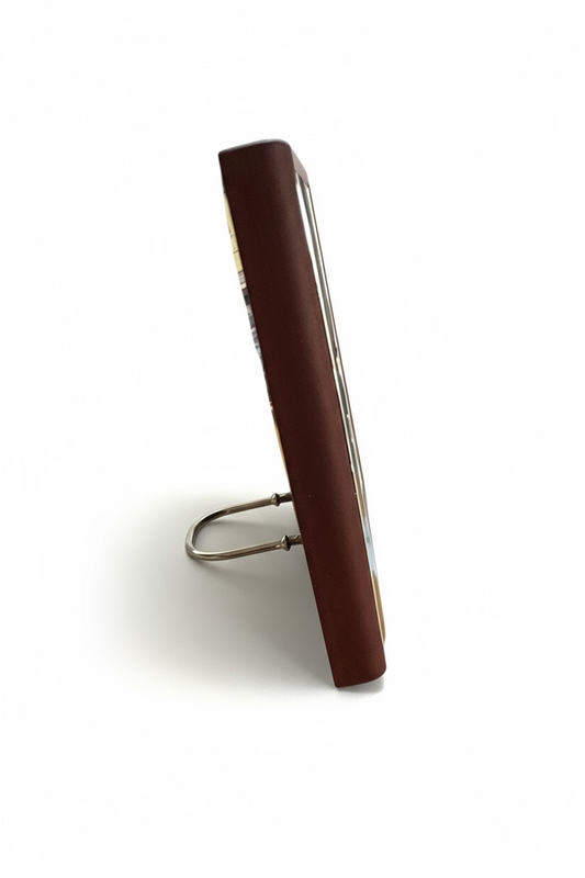 NUOVO Targa Anniversario 50° Matrimonio Argento e Legno Mogano Idea Regalo