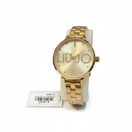 Orologio Donna Liu Jo Gold Acciaio Bracciale Logo Strass Elegante