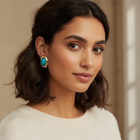 Orecchini Donna Shelly Acciaio Pietra Turchese TAT-SHORSTEELROCK-01