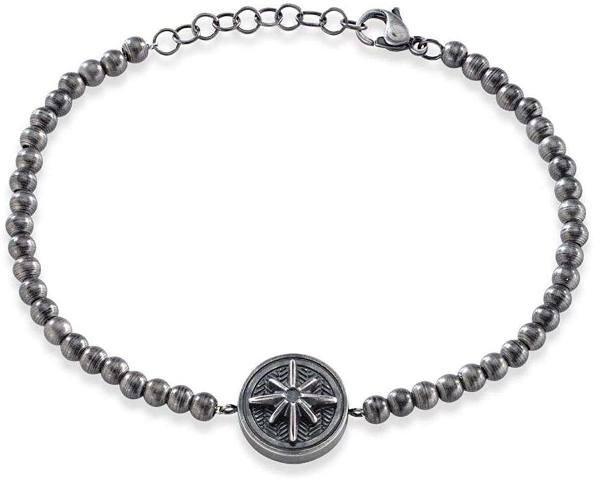 Sector Bracciale In Acciaio A Sfere Da Uomo In Stile Vintage