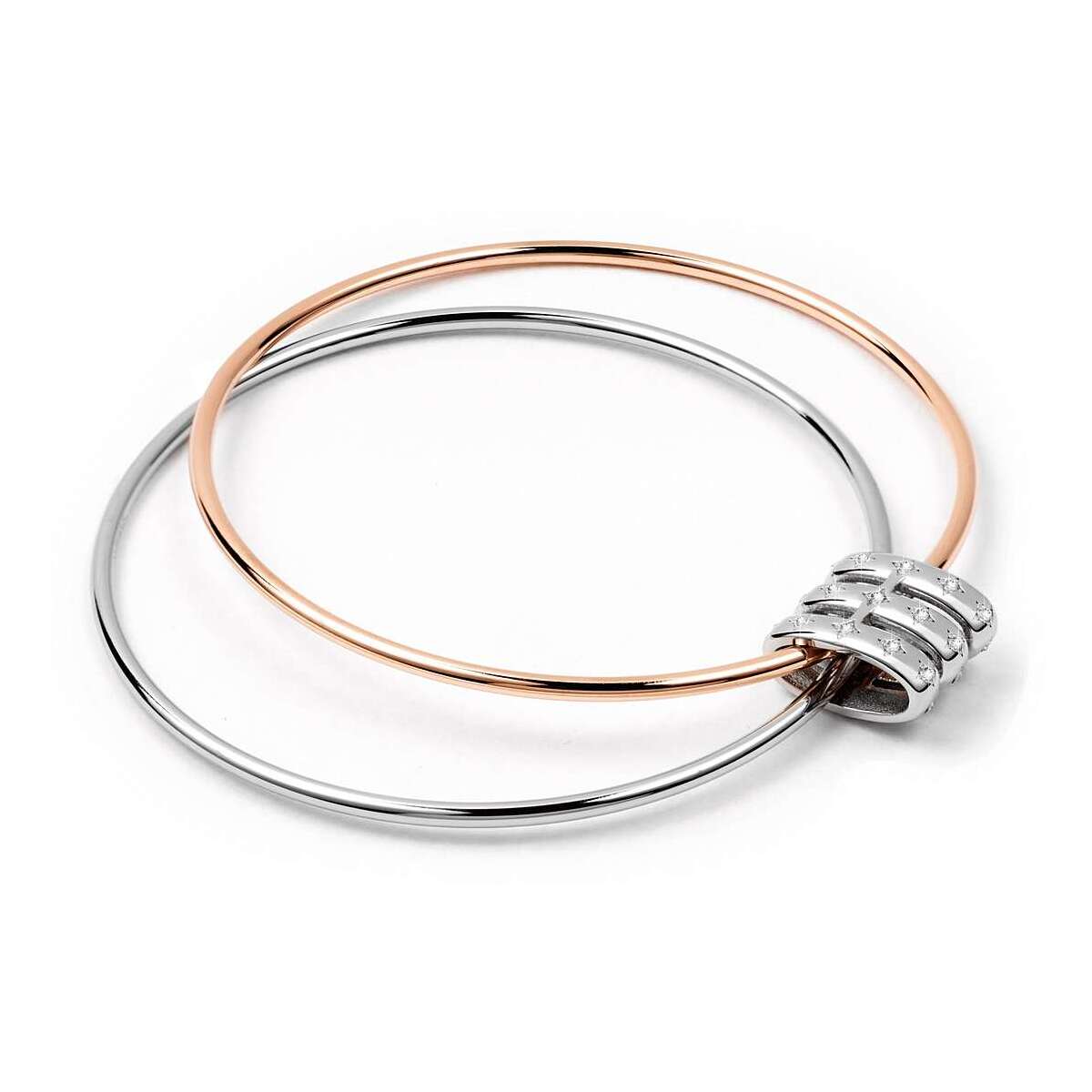 Morellato Bracciale donna Rigido in Acciaio Bicolore per Donna Con Cristalli SAKM83